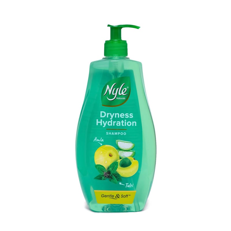 Nyle Naturals Dryness Hydration Shampoo with Tulsi Amla and Aloe Vera Gentle Soft Shampoo pH Balanced and Paraben Free For Men Women 800ml - Image 1