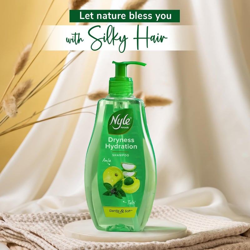 Nyle Naturals Dryness Hydration Shampoo with Tulsi Amla and Aloe Vera Gentle Soft Shampoo pH Balanced and Paraben Free For Men Women 800ml - Image 3