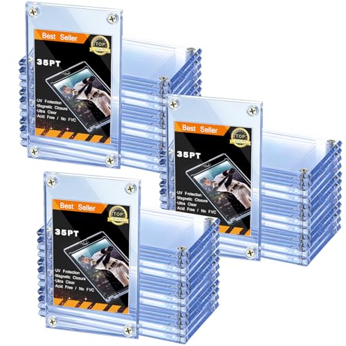 Jetec 25 Pieces Acrylic Card Holder Screw Trading Card Protector 35 PT Clear Protectors for Baseball Football Sports Game Cards Storage and Display - Image 1