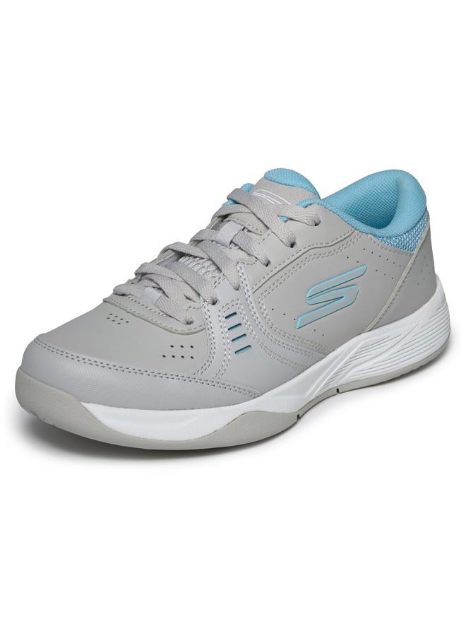 Women's Viper Court Smash-Athletic Indoor Outdoor Pickleball Shoes | Relaxed Fit Sneakers, Grey/Blue, 9
