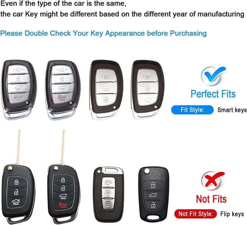 QBUC Red Key Fob Cover for Hyundai Elantra, Ioniq, Sonata, Tucson - Soft TPU 360 Degree Protector with Keychain - Image 2