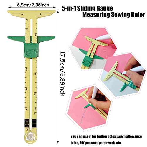 YEQIN 5-in-1 Sliding Gauge Measuring Sewing Tool - Image 3