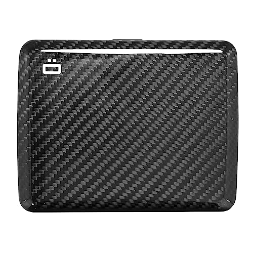ÖGON -DESIGNS- Genuine Carbon Fiber wallet, Large capacity with metal lock, RFID Protection against fraud and demagnetization, Smart Case OSLO Large model - Image 1