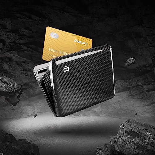 ÖGON -DESIGNS- Genuine Carbon Fiber wallet, Large capacity with metal lock, RFID Protection against fraud and demagnetization, Smart Case OSLO Large model - Image 4