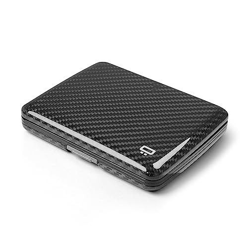 ÖGON -DESIGNS- Genuine Carbon Fiber wallet, Large capacity with metal lock, RFID Protection against fraud and demagnetization, Smart Case OSLO Large model - Image 2