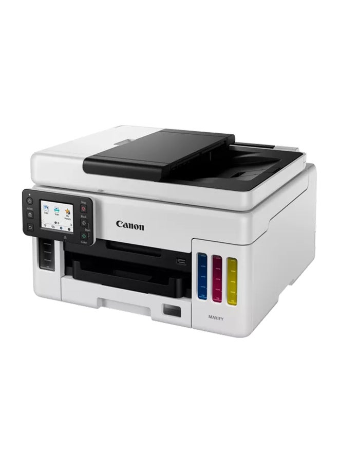 GX6040 Wireless Colour 3-in-1 Refillable MegaTank Inkjet Printer, White, A4, print, copy, scan with 350-sheet paper capacity, high-yields of ink of up to 6,000 black pages or 14,000 color pages, diverse media support White
