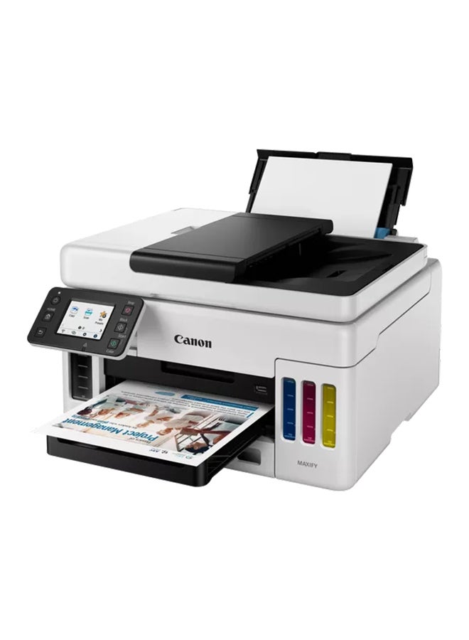 Canon GX6040 Wireless Colour 3-in-1 Refillable MegaTank Inkjet Printer, White, A4, print, copy, scan with 350-sheet paper capacity, high-yields of ink of up to 6,000 black pages or 14,000 color pages, diverse media support White - Image 5