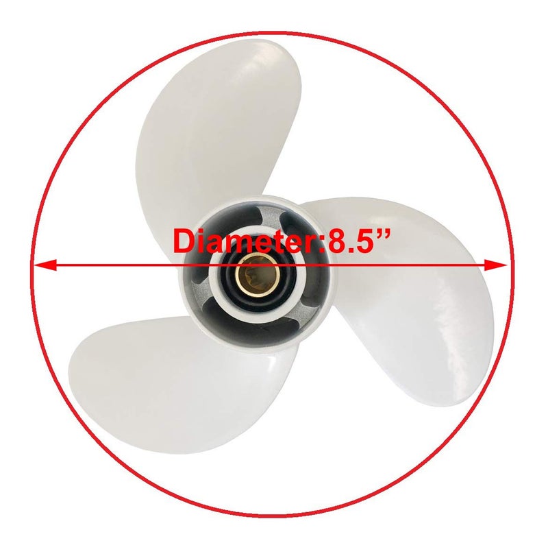 COPKINGO Boat Propeller 8 1/2x7 1/2 -N for Yamaha 6hp 8hp 9.9hp F6 F8 F9.9 /Outboard Propeller for Yamaha 2/4-stroke Engine 6G1-45943-00-EL 8.5x7.5 - Image 2