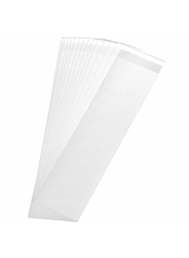 NObranded 100 pcs Clear 2" x 10" Long Self Seal Cello Cellophane Bags Resealable Poly Bags 2.8 mils for Bakery Cookies Candles Christmas Halloween Party Decorative Pretzel Sticks - Image 1