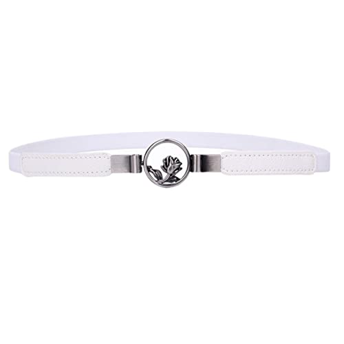 REDHORNS Elastic Fabric Waist Belt for Women Dresses Elegant Vintage Rose Design Stretchy Slim Ladies Belt for Saree Girls Jeans - Free Size (GRP-LD80J_White) - Image 1