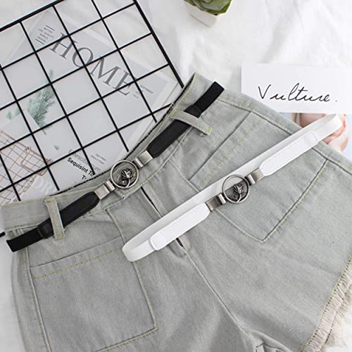 REDHORNS Elastic Fabric Waist Belt for Women Dresses Elegant Vintage Rose Design Stretchy Slim Ladies Belt for Saree Girls Jeans - Free Size (GRP-LD80J_White) - Image 3