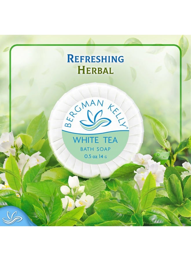 BERGMAN KELLY Round Hotel Soap Bars, Shampoo & Conditioner 3-Piece Set (0.5 oz each, 150 pc, White Tea), Delight Your Guests with Revitalizing & Refreshing Mini Travel Toiletries & Bulk Amenities - Image 4