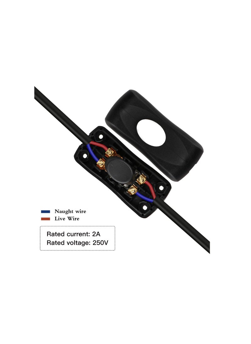 SYOSI - 5 Pcs Inline Switch for Lamps - Black Cord Appliance Switch, Rated 2A 250V - Easy Installation for DIY Lighting Projects - Image 1