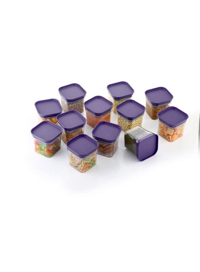 YouBee® Unbreakable Air Tight Kitchen Storage Container for Rice | Dal | Atta, BPA-free, Flour | Cereals | Snacks | Stackable | Modular, 600 Ml Set 12 (Purple) - Image 5