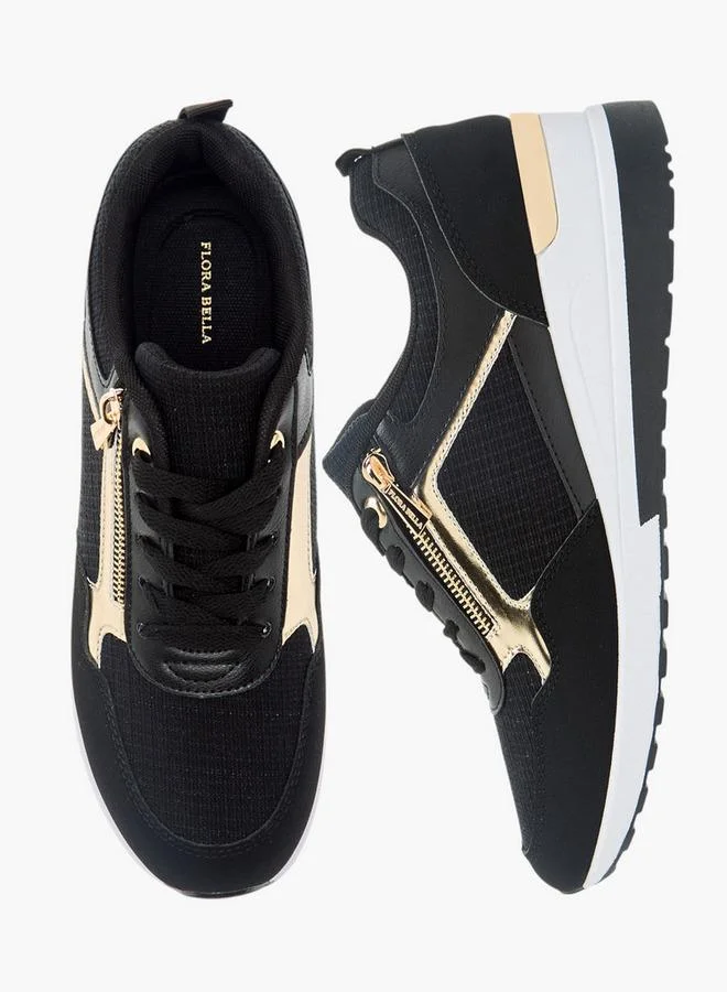 Flora Bella By Shoexpress Women Panelled Sneakers with Lace-Up Closure