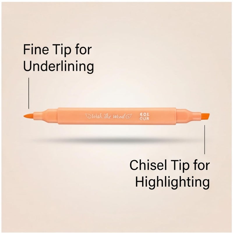 konket 6Pcs Aesthetic Cute Highlighters with Soft Chisel Tip, Double Ended Highlighter, Quick Dry Assorted Colors Highlighters Markers for School Supplies and Office Journaling - Image 5