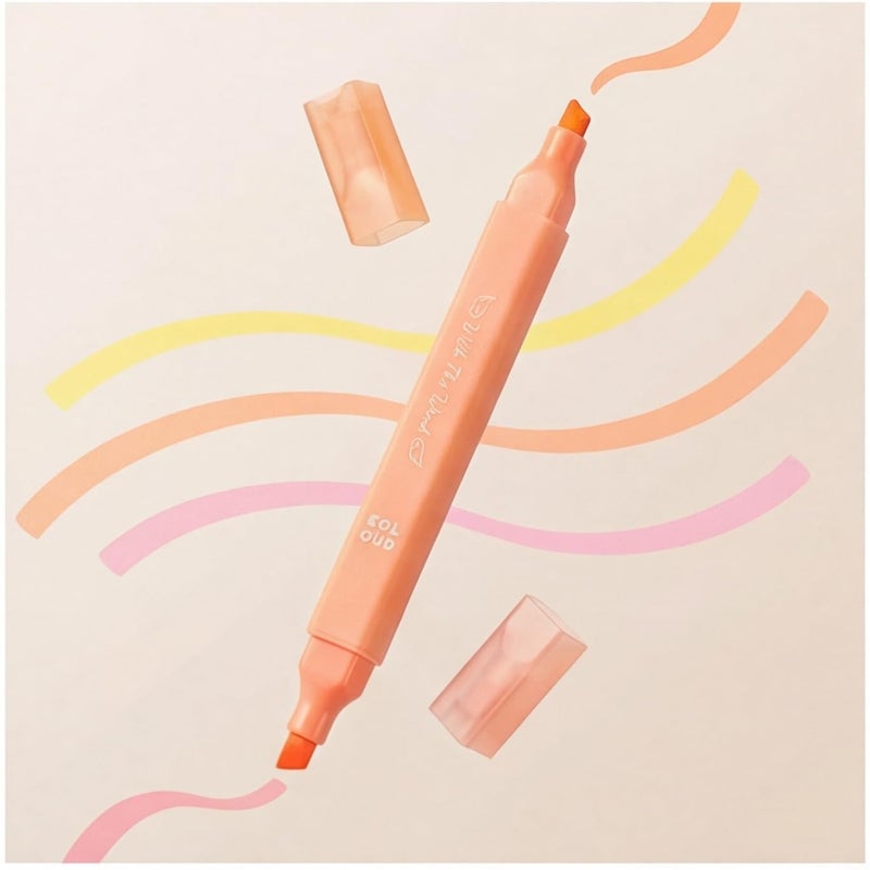 konket 6Pcs Aesthetic Cute Highlighters with Soft Chisel Tip, Double Ended Highlighter, Quick Dry Assorted Colors Highlighters Markers for School Supplies and Office Journaling - Image 4
