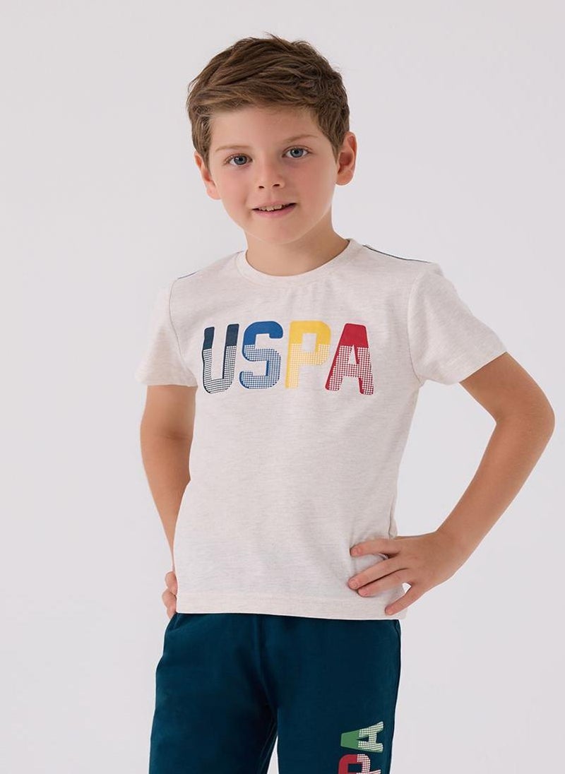 U.S. Polo Assn. U.S. Polo Assn. Boys Beige Bermuda Set - Image 2