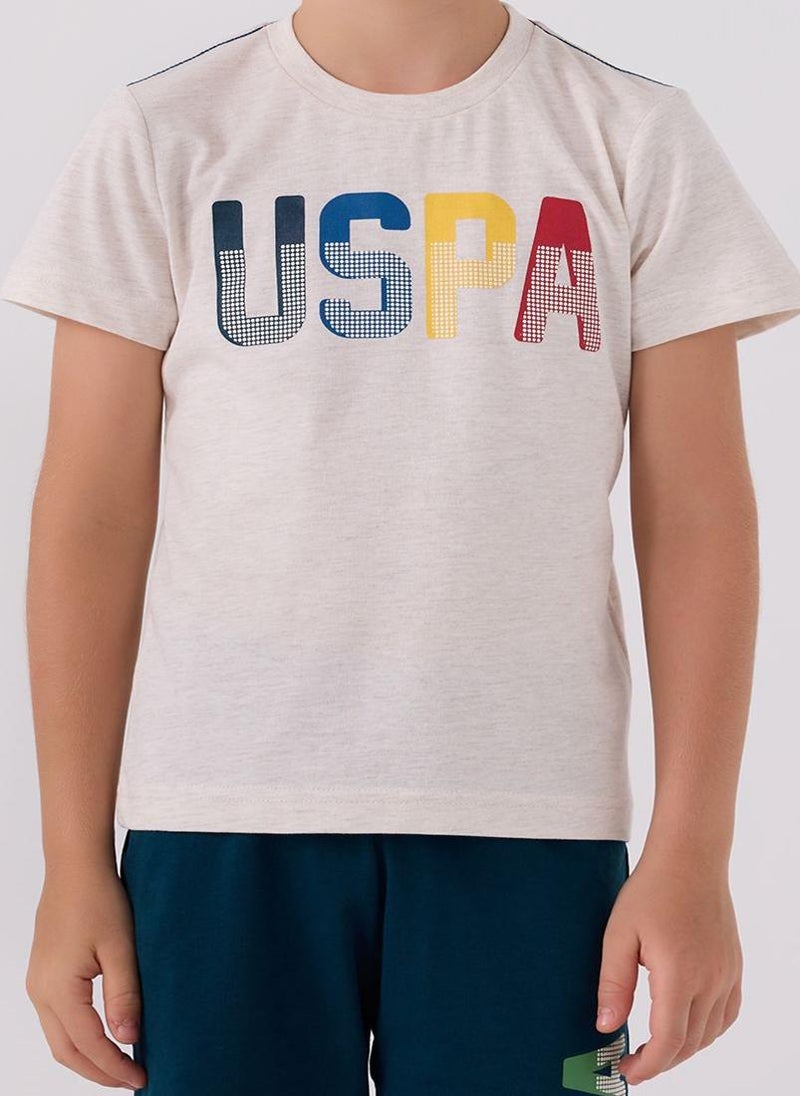 U.S. Polo Assn. U.S. Polo Assn. Boys Beige Bermuda Set - Image 4