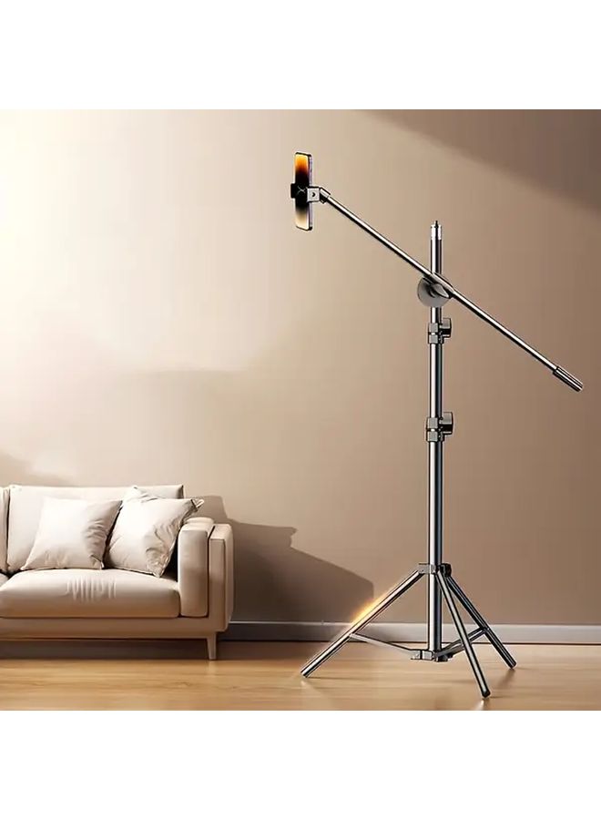 Black 62 Inch Adjustable Iron Tripod with 360 Degree Rotation - Image 1