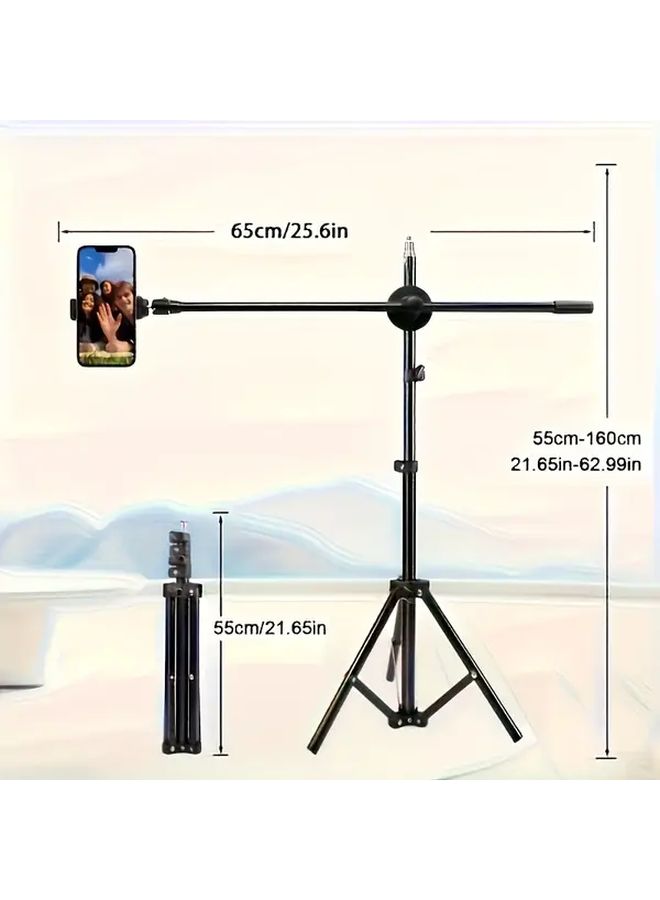 Black 62 Inch Adjustable Iron Tripod with 360 Degree Rotation - Image 2