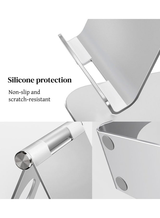 يورايز حامل هاتف محمول من سبائك الألومنيوم، حامل سطح مكتب للكمبيوتر اللوحي قابل للتعديل، قابل للطي والدوران، حامل كمبيوتر لوحي كسول مع قاعدة غير قابلة للانزلاق ومستقرة، مناسب لأجهزة iPad والهواتف المحمولة وما إلى ذلك. - Image 3