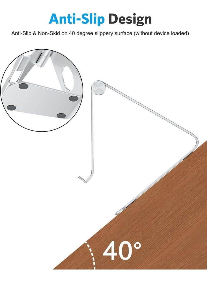 يورايز حامل هاتف محمول من سبائك الألومنيوم، حامل سطح مكتب للكمبيوتر اللوحي قابل للتعديل، قابل للطي والدوران، حامل كمبيوتر لوحي كسول مع قاعدة غير قابلة للانزلاق ومستقرة، مناسب لأجهزة iPad والهواتف المحمولة وما إلى ذلك. - Image 4