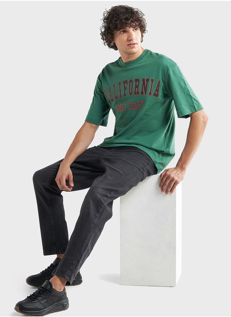 FAV Logo Printed Crew Neck T-Shirt  - Image 4