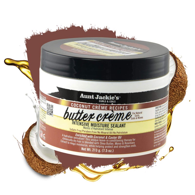 Aunt Jackie's Coconut CrÃ¨me Recipes Butter CrÃ¨me Intensive Moisture Sealant, Leave-In Conditioning Therapy for Dry Hair, 7.5 oz - Image 2