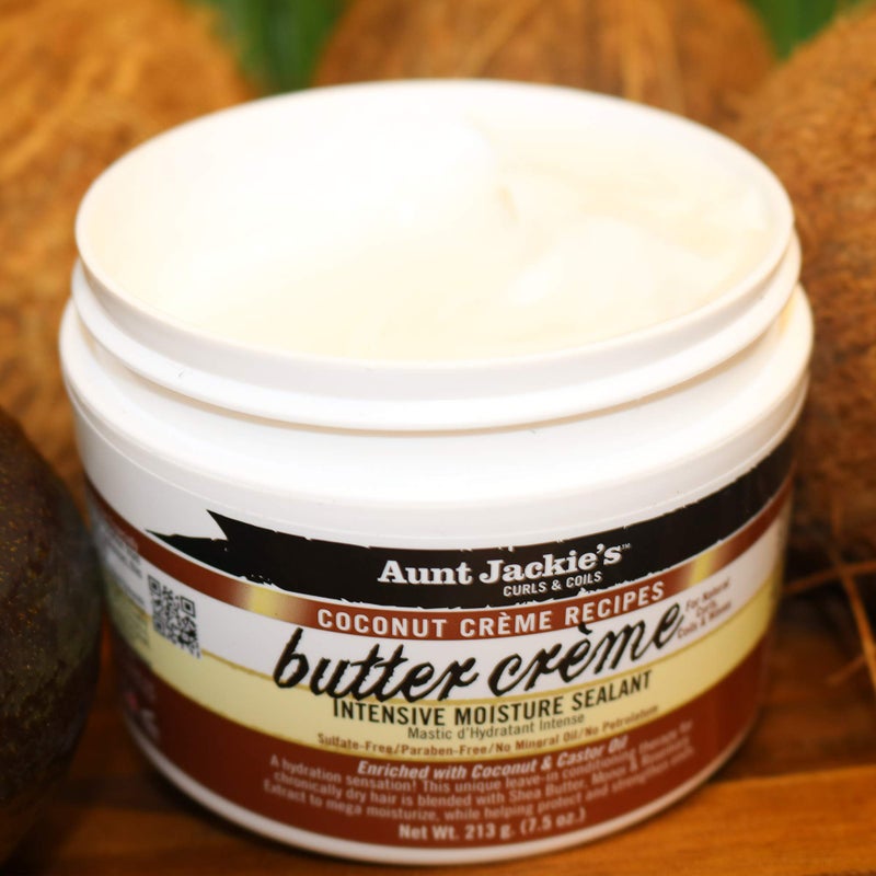 Aunt Jackie's Coconut CrÃ¨me Recipes Butter CrÃ¨me Intensive Moisture Sealant, Leave-In Conditioning Therapy for Dry Hair, 7.5 oz - Image 4