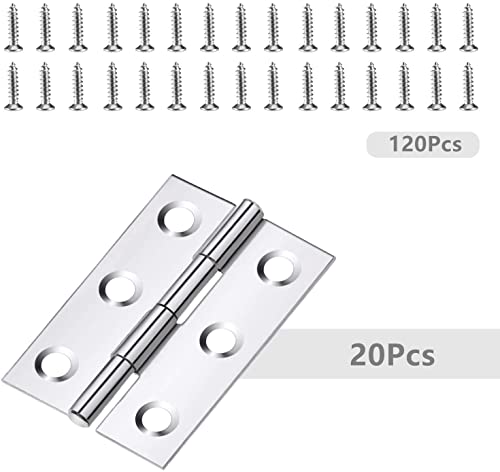 ZAQW 20Pcs Stainless Steel Folding Hinge 2 inch Door and Window Hinge is assigned 120 Screws - Image 3