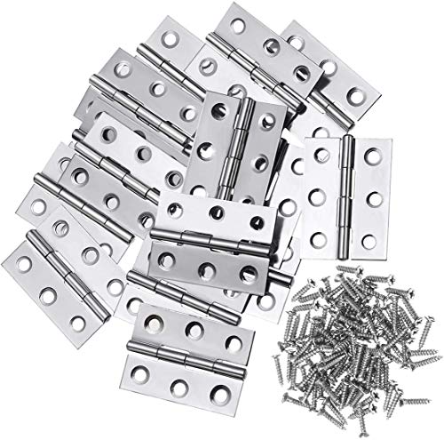 ZAQW 20Pcs Stainless Steel Folding Hinge 2 inch Door and Window Hinge is assigned 120 Screws - Image 1