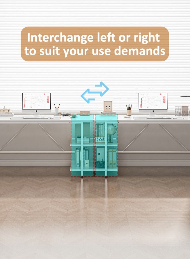 Harlan Industrial Modern Office Desk,130CM Computer Desk, Study Table with 2-Tier Shelves,White - Image 3