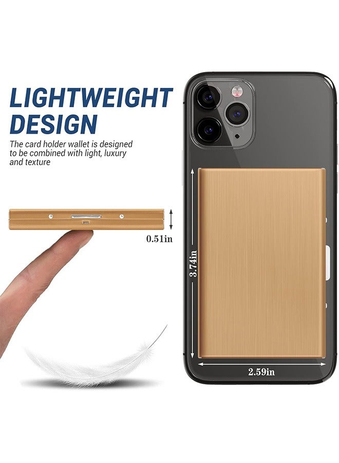 Business Card Holder Case Wallet for Men and Women, Metal Minimalist Slim Credit Card Wallet with Stainless Steel RFID Blocking for Men and Women (Golden) - Image 3