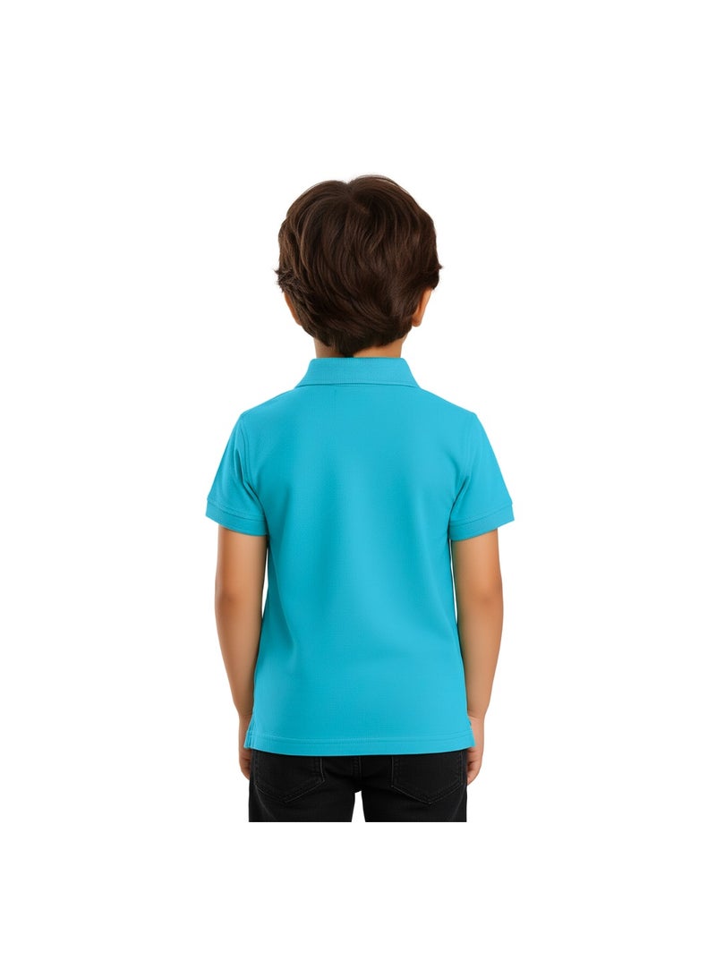 برينت شوب فور مي تيشيرت بولو للأطفال للأولاد 230 جرام في المتر المربع من القطن الخالص الألوان الأساسية - Image 5