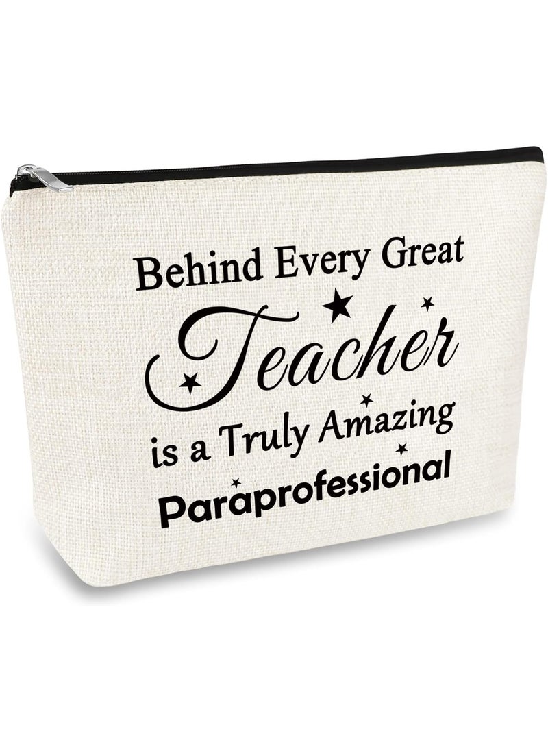 Mikela Teaching Assistant Gift Paraprofessional Gift Makeup Bags Para Teacher Gift Teacher Appreciation Gift Cosmetic Bag Thank You Gifts for Paraprofessional Counselor Birthday Christmas Graduation Gift 