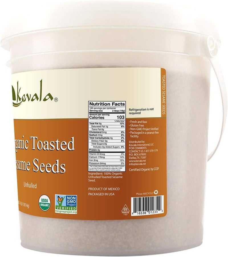 Kevala Organic Toasted Sesame Seeds, Unhulled, 4 lb - Image 2