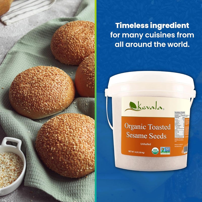 Kevala Organic Toasted Sesame Seeds, Unhulled, 4 lb - Image 5