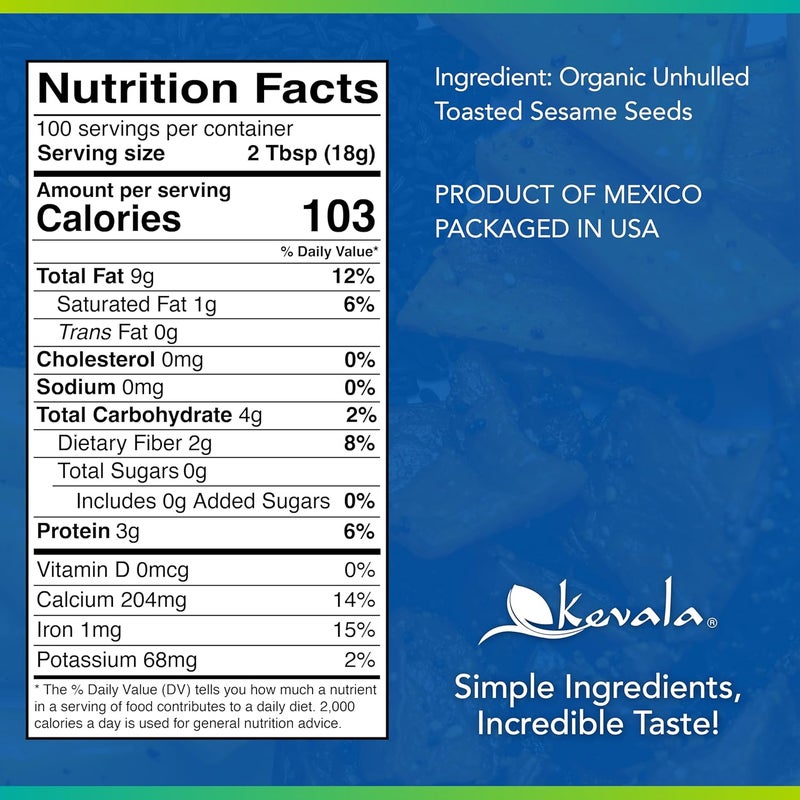 Kevala Organic Toasted Sesame Seeds, Unhulled, 4 lb - Image 3