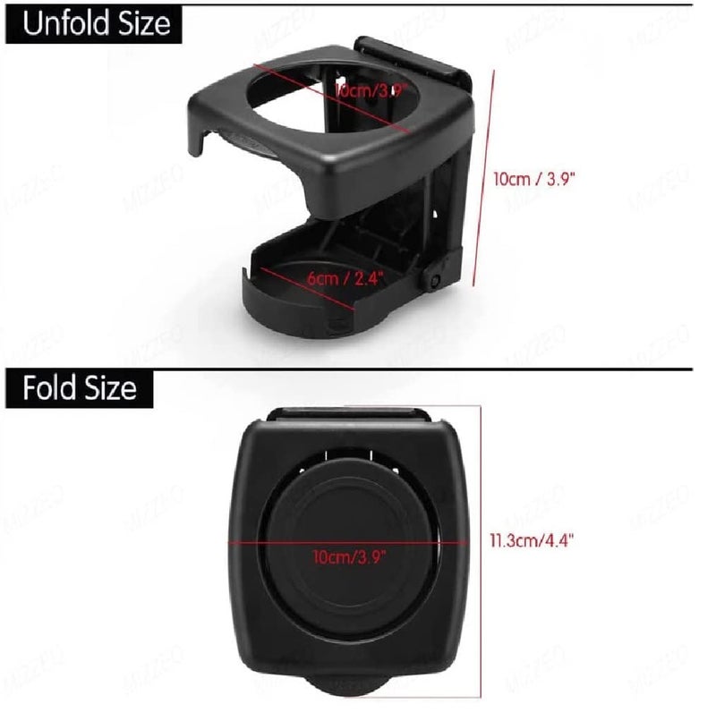 Sarte Car Drink Holder Foldable Cup Bottle Holders Glass Cup Can for All Car & Truck (Black) - Image 4