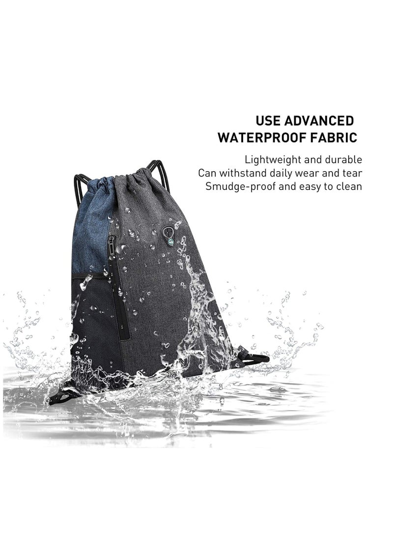 Excefore Drawstring Sackpack Bag, Gymsack Bag with Pocket Gym Sports Bag Outdoor Exercise Running Swimming Backpack Unisex  - Image 3