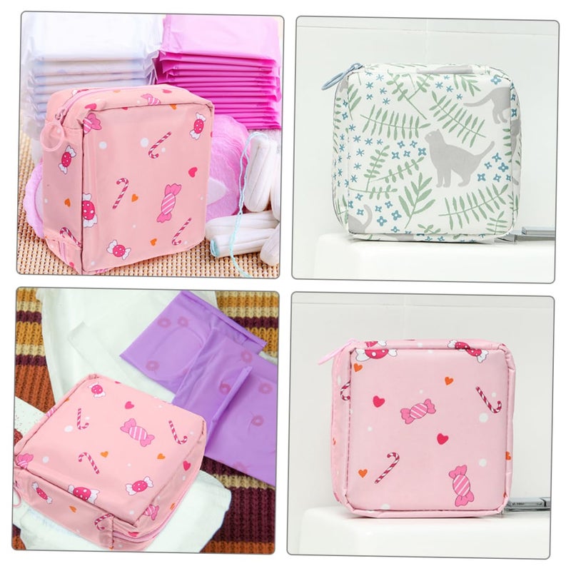2PCS Waterproof Period Pouch Zipper Bag For Sanitary Pads Black - Image 5
