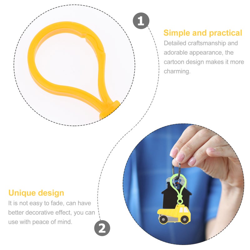 Pcs Engineering Car Keyrings Key Pendants Cartoon Keychains( Assorted style) - Image 5