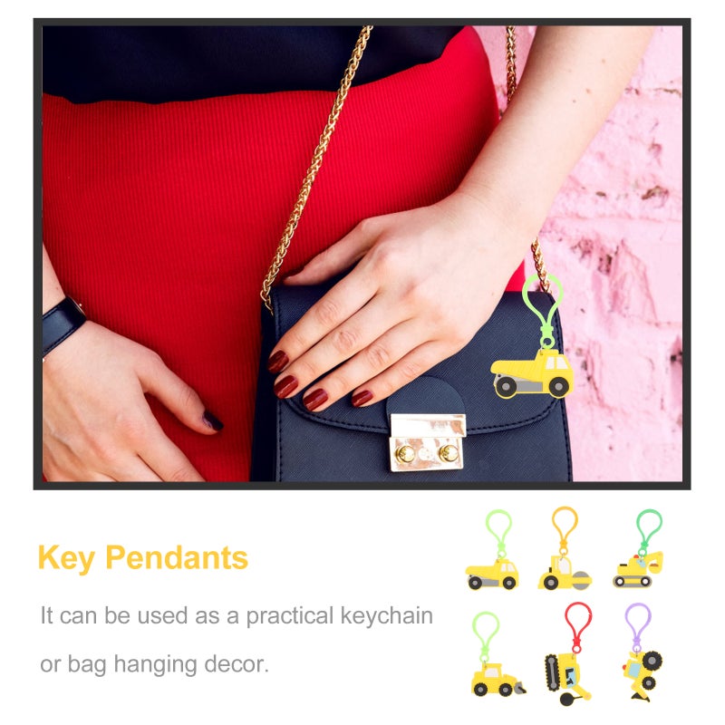 Pcs Engineering Car Keyrings Key Pendants Cartoon Keychains( Assorted style) - Image 4