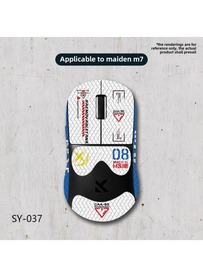 Suitable For Mai From M7 Pro Mouse Anti-slip Stickers Radio Competition Full Set With Back Stickers Lizard Skin Absorbent Sweat Generation Wholesale-Color:Mai Cong M7-sy-037 White Gundam/white Diamond-all Inclusive - Image 1