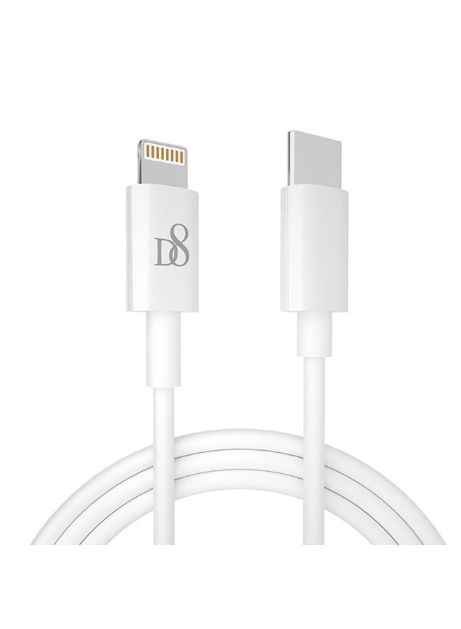 NIBEMINENT 2-In-1 Type-c Tpe Braided Lightning And USB Data Cable For Apple iPhone White - Image 1