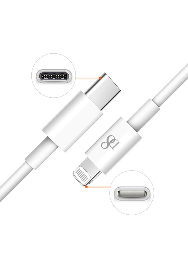 NIBEMINENT 2-In-1 Type-c Tpe Braided Lightning And USB Data Cable For Apple iPhone White - Image 4