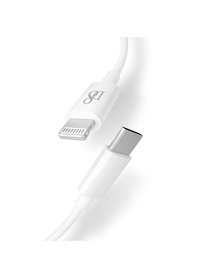 NIBEMINENT 2-In-1 Type-c Tpe Braided Lightning And USB Data Cable For Apple iPhone White - Image 3
