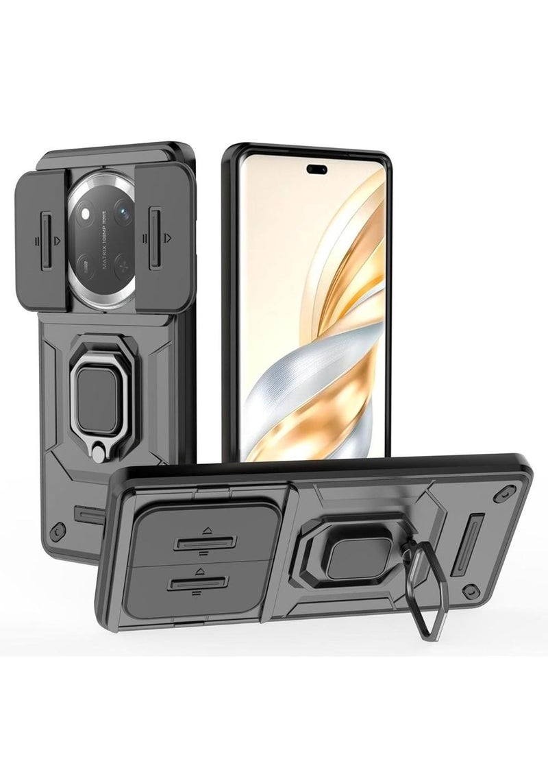 X-level Honor X9c 5G Case Cover with Slide Camera Cover & Ring Holder,Kickstand Shell Back Cover Scratch-Resistant Shock-Absorbing Protector Accessories Kickstand Stand Magnetic Car Ring Holder Protection - Image 1
