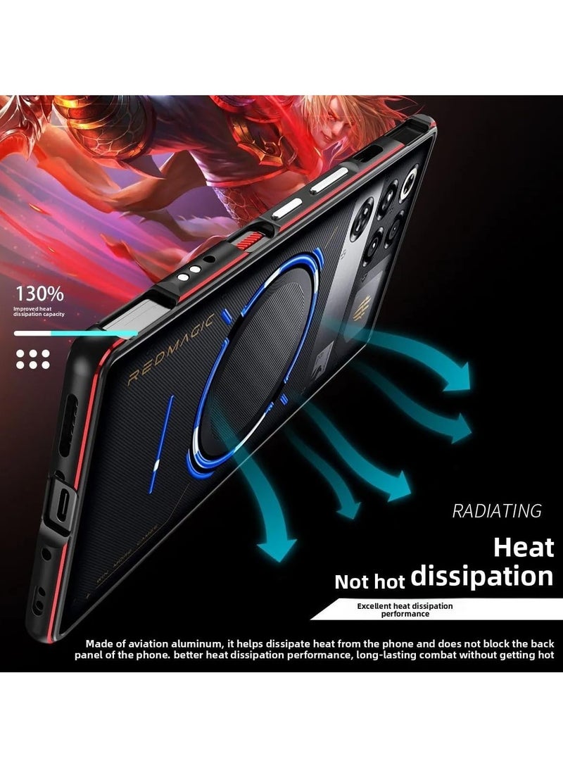 غلاف واقي لأجهزة ZTE Nubia RedMagic 11 Pro و 11 Pro+، بإطار معدني من سبائك الألومنيوم مع تصميم ممتص للصدمات لحماية شاملة للهاتف. - Image 3